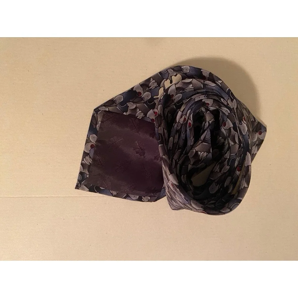 The Nature Conservancy Elephant Silk Tie Grey Blue Karen Bierce Preservation